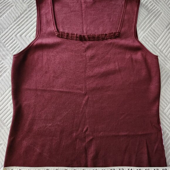 Ann Taylor Sweater Tank XL Maroon - Picture 6 of 7